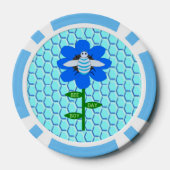 Happy Bee Day Boy Blue Birthday Bumblebee Pokerchips (Rückseite)