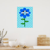 Happy Bee Day Boy Blue Birthday Bumblebee Poster (Küche)