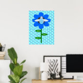 Happy Bee Day Boy Blue Birthday Bumblebee Poster (Heimbüro)