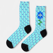 Happy Bee Day Boy Blue Birthday Bumblebee Socken (Linkes Detail)