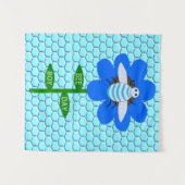 Happy Bee Day Boy Blue Birthday Bumblebee Wandteppich (Vorderseite (Horizontal))
