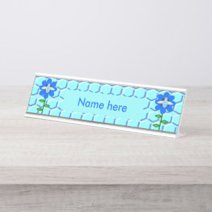 Happy Bee Day Boy Blue Geburtstag Hummel Custom Schreibtischnamensplakette