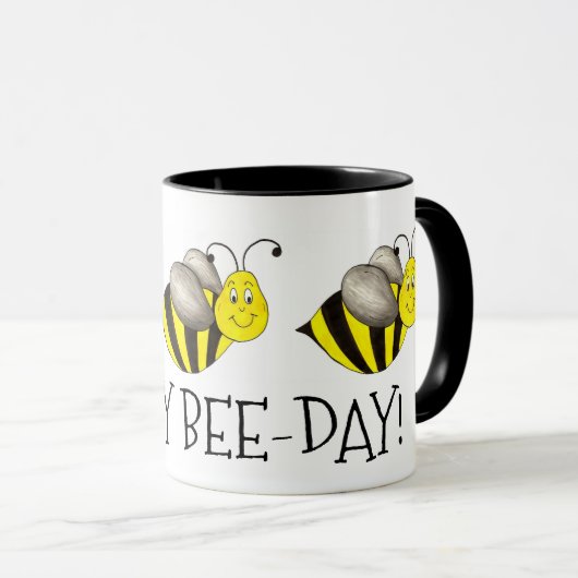 Happy Bee Day Bumblebee Bday Bee Birthday Party Tasse (VorderseiteRechts)