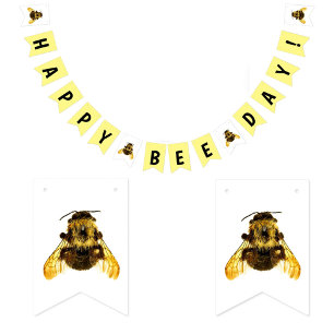 Happy Bee Day BumbleBee Geburtstag Wimpelkette