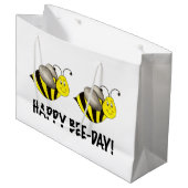 Happy Bee Day Bumblebee Honey Bee Bday Große Geschenktüte (Vorderseite Schrägansicht)