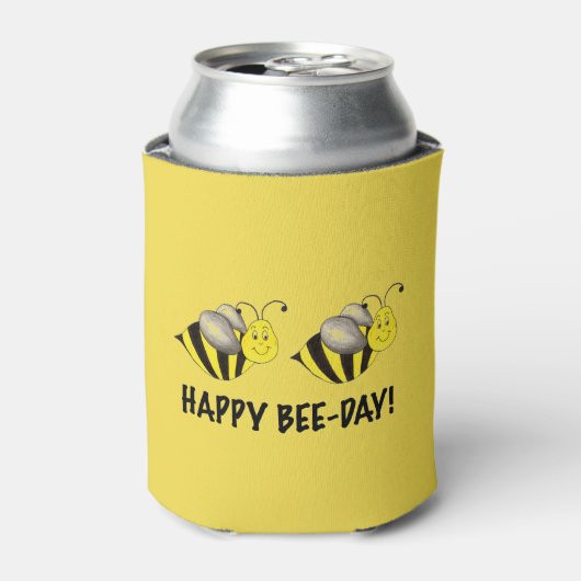 Happy Bee Day Bumblebee Yellow Bumble Bee Birthday Dosenkühler (Kanne Vorderseite)