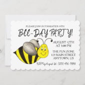 Happy Bee Day Bumblebee Yellow Bumble Bee Birthday Einladung (Vorderseite)