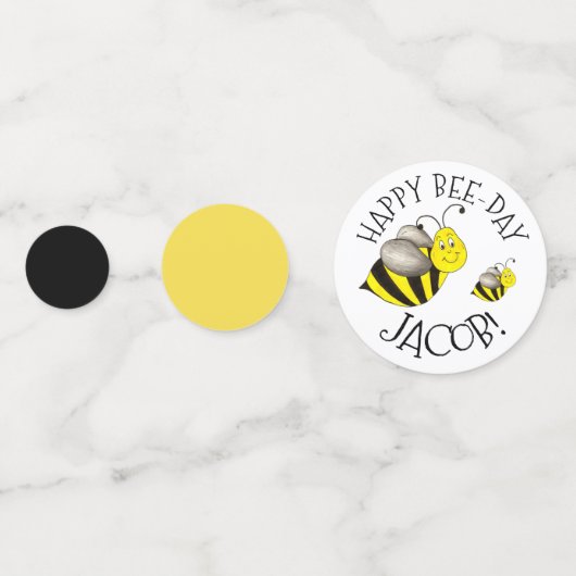 Happy Bee Day Bumblebee Yellow Bumble Bee Birthday Konfetti (Rückseiten)