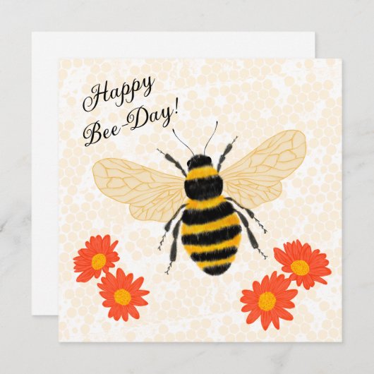 Happy Bee-Day Card (Vorne/Hinten)