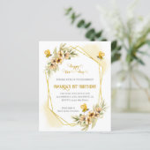 Happy Bee-day Erster Geburtstag Einladung (Stehend Vorderseite)