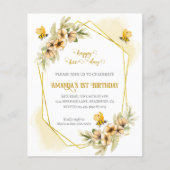 Happy Bee-day Erster Geburtstag Einladung (Vorderseite)