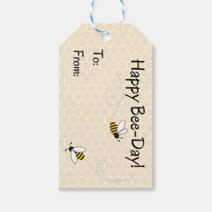 Happy Bee Day Gift Tag Geschenkanhänger