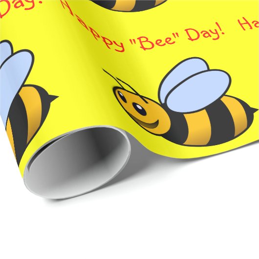Happy "Bee" Day Gift Wraps Geschenkpapier (Rolleneckpunkt)