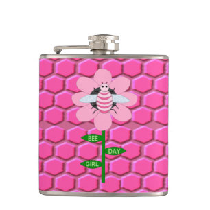 Happy Bee Day Girl Pink Birthday Hummel Flachmann