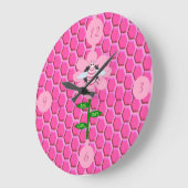 Happy Bee Day Girl Pink Birthday Hummel Große Wanduhr (Winkel)
