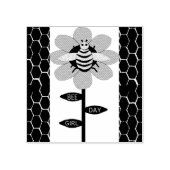 Happy Bee Day Girl Pink Birthday Hummel Gummistempel (Prägung)