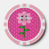Happy Bee Day Girl Pink Birthday Hummel Pokerchips (Vorderseite)