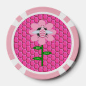 Happy Bee Day Girl Pink Birthday Hummel Pokerchips (Rückseite)