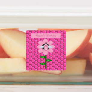 Happy Bee Day Girl Pink Geburtstag Hummel Custom Etiketten