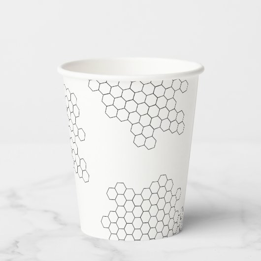 Happy Bee Day Honeycomb Paper Cups Pappbecher (Rückseite)