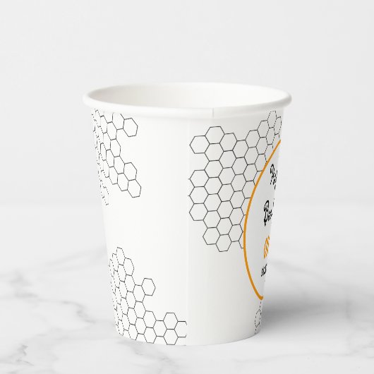 Happy Bee Day Honeycomb Paper Cups Pappbecher (Rechts)