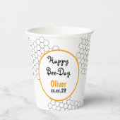 Happy Bee Day Honeycomb Paper Cups Pappbecher (Vorderseite)