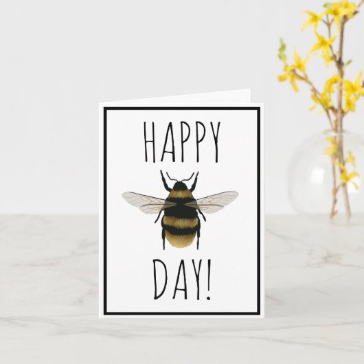Happy Bee Day Karte (Gelbe Blume)