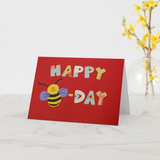Happy Bee Day Karte (Gelbe Blume)