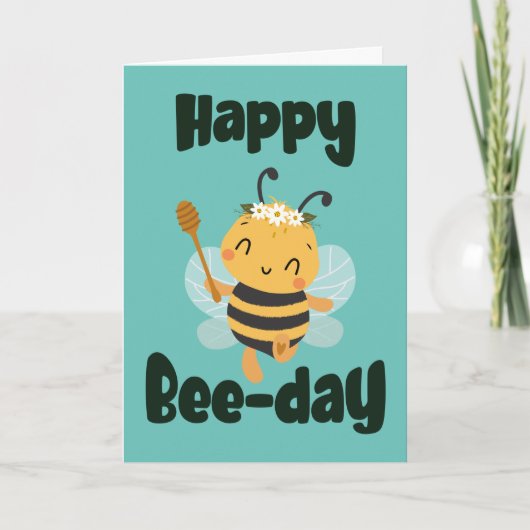 Happy Bee Day mit Niedlicher Bienengeklappter Kart Programm (Vorderseite)