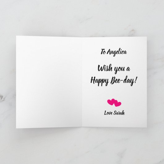 Happy Bee Day mit Niedlicher Bienengeklappter Kart Programm (Innenseite)