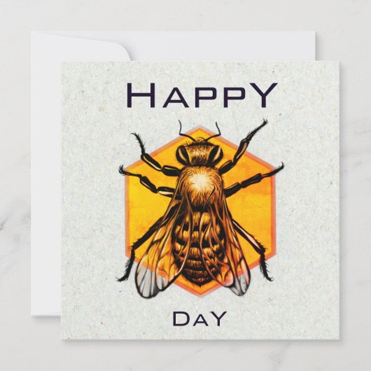 Happy Bee Day Modern Funny Honey Bee Birthday Card Einladung (Vorderseite)