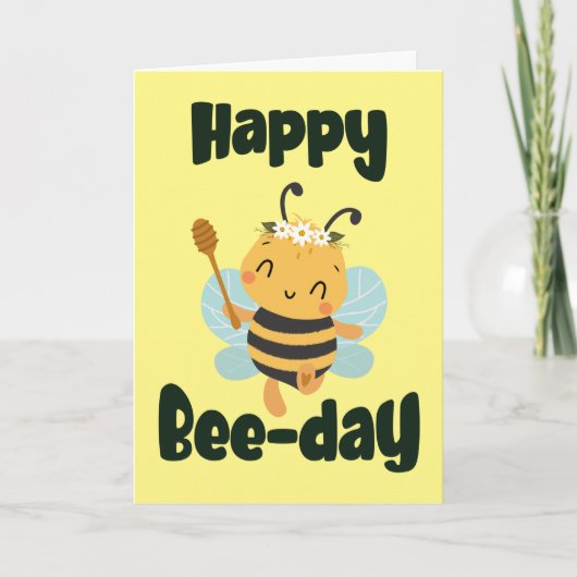 Happy Bee-day Niedlich Bumblebee Muster gefaltet K Programm (Vorderseite)