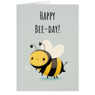 Happy Bee Day   Niedliche Hummelkarte Geburtstag