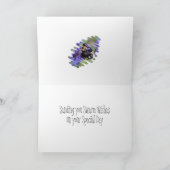 Happy Bee Day Sweet Bee Blue Birthday Card Karte (Innenseite)