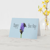 Happy Bee Day Sweet Bee Blue Birthday Card Karte (Gelbe Blume)