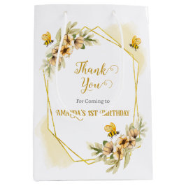 Happy Bee-day Watercolor Geburtstagsparty Geschenk Mittlere Geschenktüte