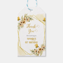 Happy Bee-day Watercolor Geburtstagsparty Geschenkanhänger