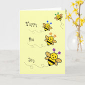 Happy Bee Day Whimsical Floral Geo Form Karte (Gelbe Blume)