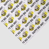 Happy Bee Day Yellow Bumblebee Birthday Bday Bug Seidenpapier (Ausschnitt)