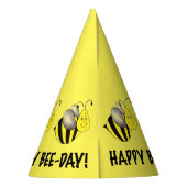 Happy Bee Day Yellow Bumblebee Birthday Bees Partyhütchen (Rückseite)