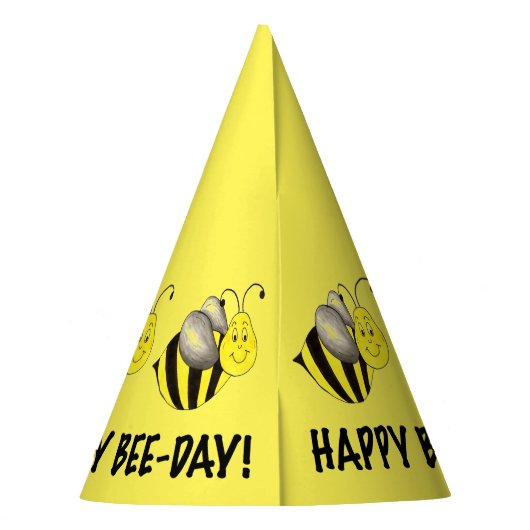 Happy Bee Day Yellow Bumblebee Birthday Bees Partyhütchen (Rückseite)