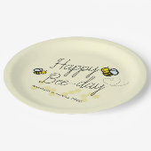 Happy Bee Day Yellow Girl Geburtstag Pappteller (Schrägansicht)