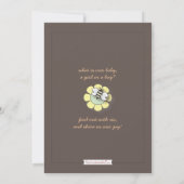 Happy Bee Family Paares Baby Gender Reveal Party Einladung (Rückseite)