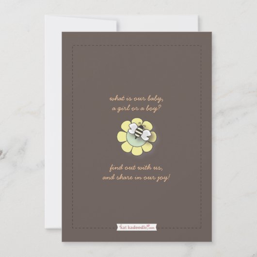 Happy Bee Family Paares Baby Gender Reveal Party Einladung (Rückseite)