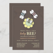 Happy Bee Family Paares Baby Gender Reveal Party Einladung (Vorne/Hinten)