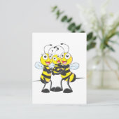 Happy Bee Family Postkarte (Stehend Vorderseite)