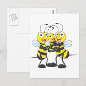 Happy Bee Family Postkarte (Vorne/Hinten)