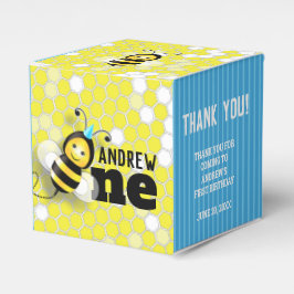 Happy Bee First Birthday Favor Box 2x2 Geschenkschachtel