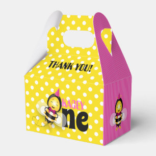 Happy Bee First Birthday Gable Box für Mädchen Geschenkschachtel