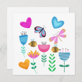 Happy Bee Garden Einladung (Vorne/Hinten)